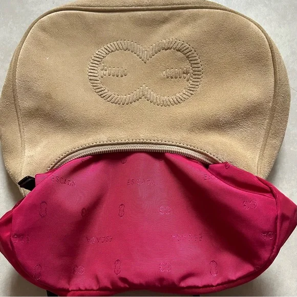 Escada Leather Trim Suede Shoulder Bag - Picture 14 of 15